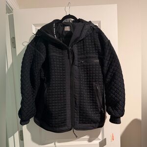 FP Movement by Free People Black Quilted Hooded Jacket 🔥 Size M